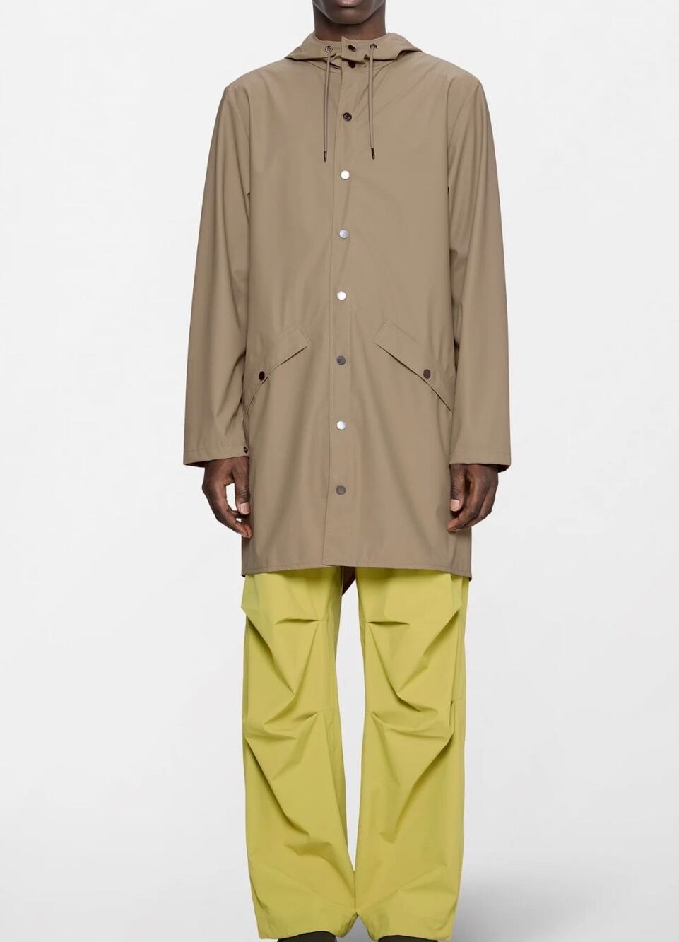 New Rains long  jacket sand  w3 coat sz L $140